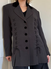 Load image into Gallery viewer, Grey Lace Up Blazer