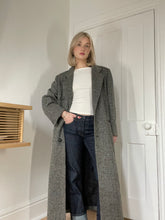 Load image into Gallery viewer, Black and Grey Herringbone Wool Coat