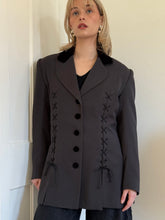 Load image into Gallery viewer, Grey Lace Up Blazer