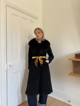 Load image into Gallery viewer, Black Fur and Suede Coat