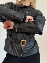 Load image into Gallery viewer, Black Leather Bomber