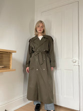 Load image into Gallery viewer, Olive Green Lined Trench Coat