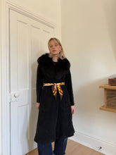 Load image into Gallery viewer, Black Fur and Suede Coat