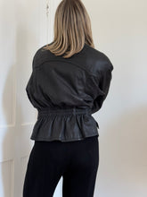 Load image into Gallery viewer, Black Leather Bomber