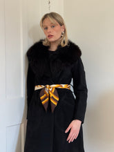 Load image into Gallery viewer, Black Fur and Suede Coat