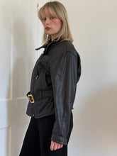 Load image into Gallery viewer, Black Leather Bomber