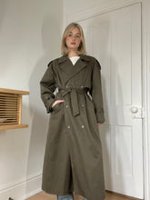 Load image into Gallery viewer, Olive Green Lined Trench Coat