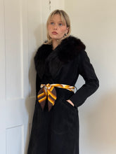 Load image into Gallery viewer, Black Fur and Suede Coat