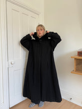 Load image into Gallery viewer, Black Wool Hooded Coat