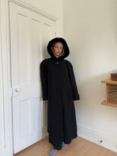 Load image into Gallery viewer, Black Wool Hooded Coat