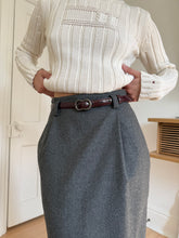 Load image into Gallery viewer, Grey Wool Pleated Skirt