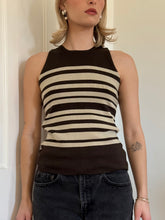 Load image into Gallery viewer, Striped Silk High Neck Tank Top