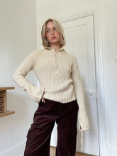 Load image into Gallery viewer, Button Up Cream Knit