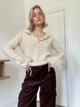 Load image into Gallery viewer, Button Up Cream Knit