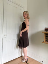 Load image into Gallery viewer, Brown Lace Trim Dress