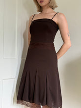 Load image into Gallery viewer, Brown Lace Trim Dress