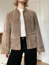Load image into Gallery viewer, Tan Suede Button Up Jacket