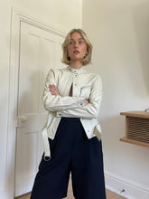 Load image into Gallery viewer, Off White Leather Moto Jacket