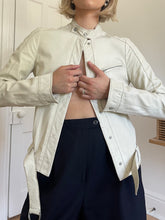 Load image into Gallery viewer, Off White Leather Moto Jacket