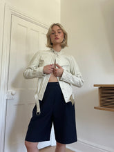 Load image into Gallery viewer, Off White Leather Moto Jacket