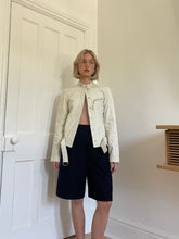 Load image into Gallery viewer, Off White Leather Moto Jacket