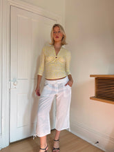 Load image into Gallery viewer, White Linen Capri