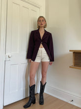 Load image into Gallery viewer, Plum Pinstripe Blazer