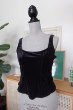 Load image into Gallery viewer, Black Velvet Bustier Top
