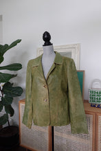 Load image into Gallery viewer, Green Acid Wash Leather Blazer
