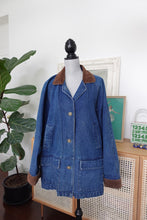 Load image into Gallery viewer, Denim Button Up Jacket with Corduroy Collar and Cuffs
