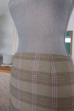 Load image into Gallery viewer, Beige and Pale Green Plaid Mini Skirt
