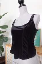 Load image into Gallery viewer, Black Velvet Bustier Top
