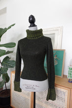 Load image into Gallery viewer, Green Speckled Angora Blend Turtleneck
