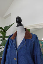 Load image into Gallery viewer, Denim Button Up Jacket with Corduroy Collar and Cuffs
