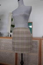 Load image into Gallery viewer, Beige and Pale Green Plaid Mini Skirt
