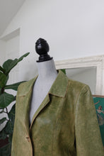 Load image into Gallery viewer, Green Acid Wash Leather Blazer
