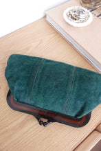 Load image into Gallery viewer, Green Suede Clutch
