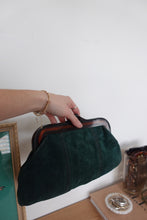 Load image into Gallery viewer, Green Suede Clutch
