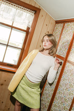 Load image into Gallery viewer, Green Tweed Mini Skirt
