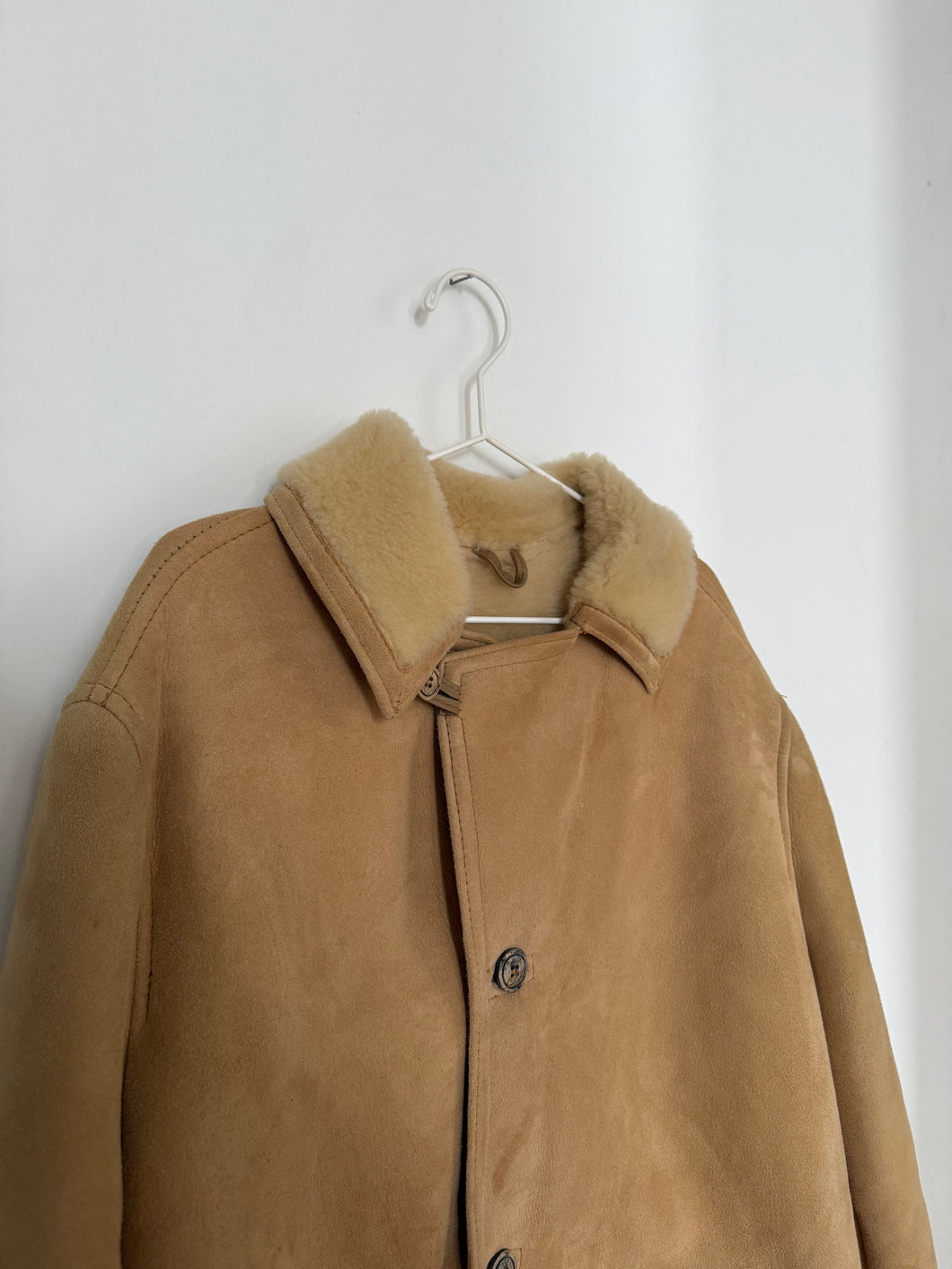 Sheep Skin Button Up Coat