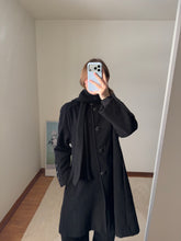 Load image into Gallery viewer, Black Wool Coat With Scarf
