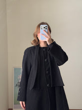 Load image into Gallery viewer, Black Wool Coat With Scarf
