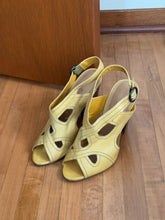 Load image into Gallery viewer, Yellow Leather Peep Toes
