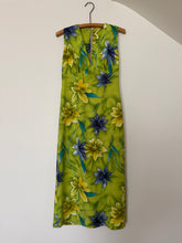 Load image into Gallery viewer, Lime Green Floral Full Length Dress
