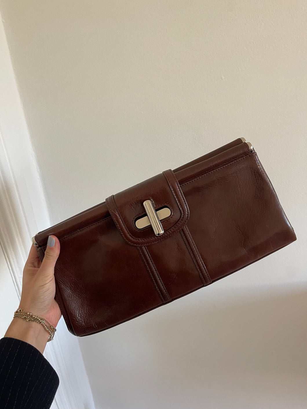 Brown Leather Clutch