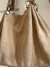 Load image into Gallery viewer, Tan Suede Hobo Bag
