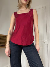 Load image into Gallery viewer, Deep Red Silk Tank
