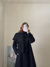 Load image into Gallery viewer, Black Wool Coat With Scarf
