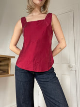 Load image into Gallery viewer, Deep Red Silk Tank
