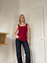 Load image into Gallery viewer, Deep Red Silk Tank
